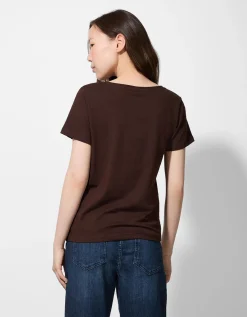 T-shirt - Glitterprint - donkerbruin