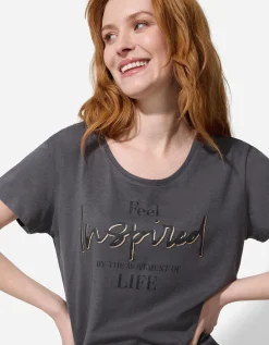 T-shirt - Glitterprint - donkergrijs