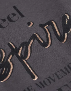 T-shirt - Glitterprint - donkergrijs