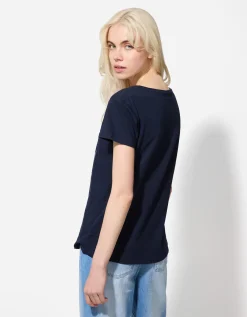 T-shirt - Glitterprint - donkerblauw
