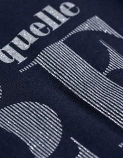 T-shirt - Glitterprint - donkerblauw
