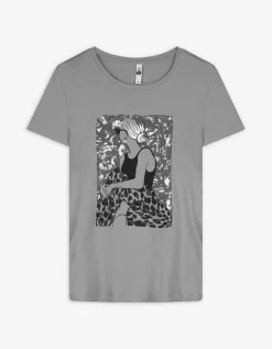 T-shirt - Glitterprint - grijs