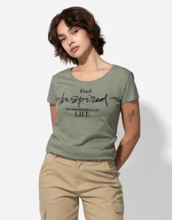 T-shirt - Glitterprint - lichtgroen