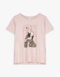 T-shirt - Glitterprint - lila