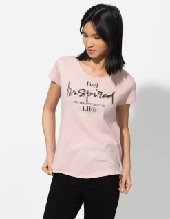 T-shirt - Glitterprint - roze