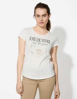 T-shirt - Glitterprint - wit