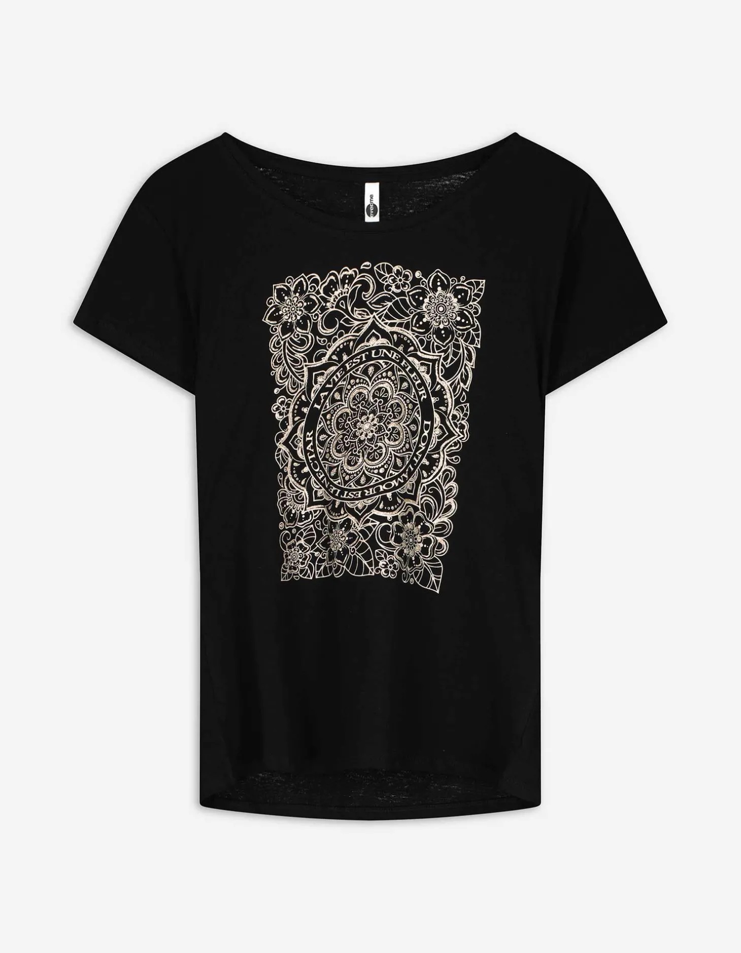 T-shirt - Glitterprint - zwart