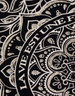 T-shirt - Glitterprint - zwart