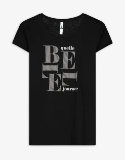 T-shirt - Glitterprint - zwart