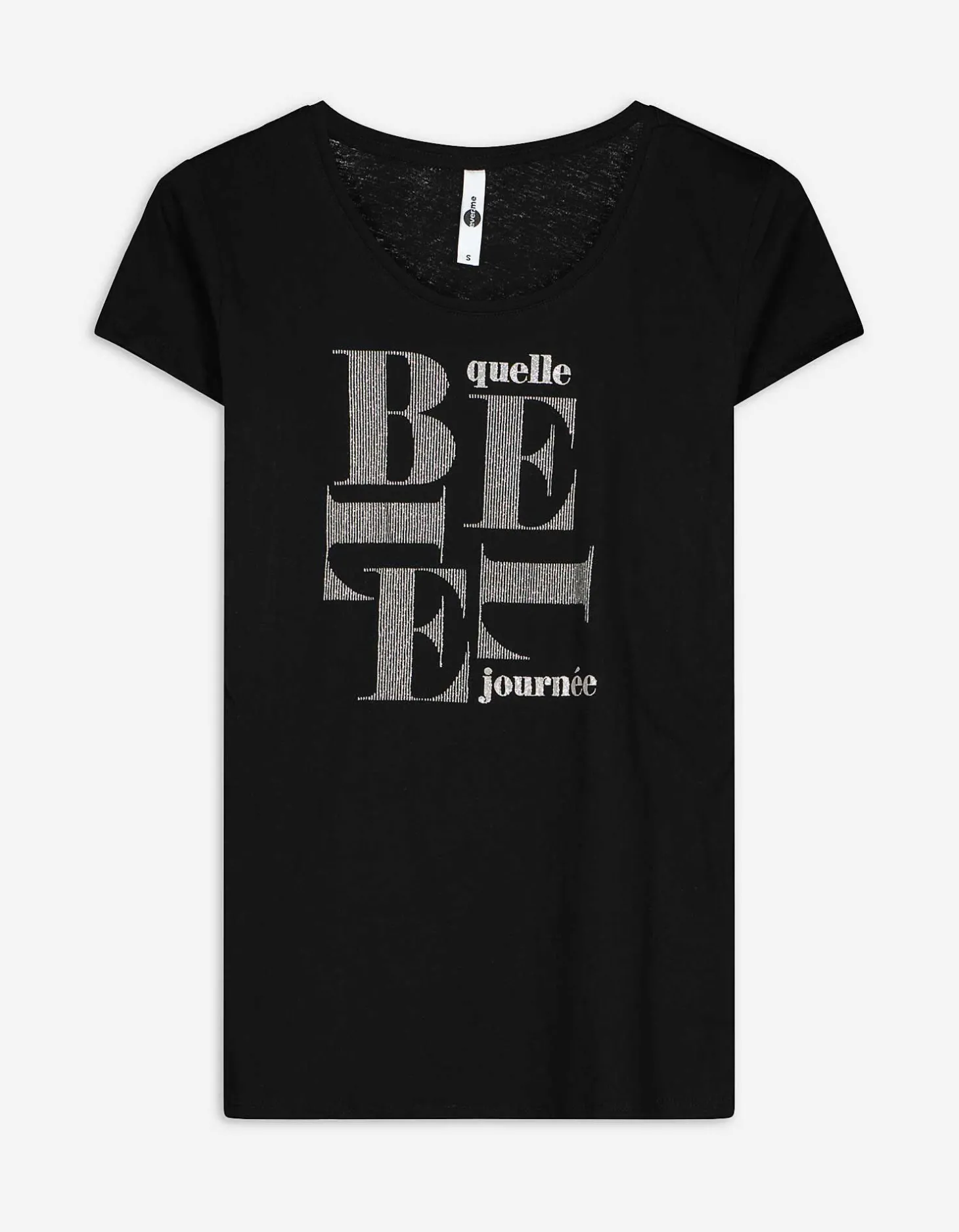 T-shirt - Glitterprint - zwart
