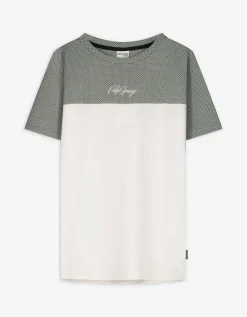 T-shirt - Kleur blokkering - wit