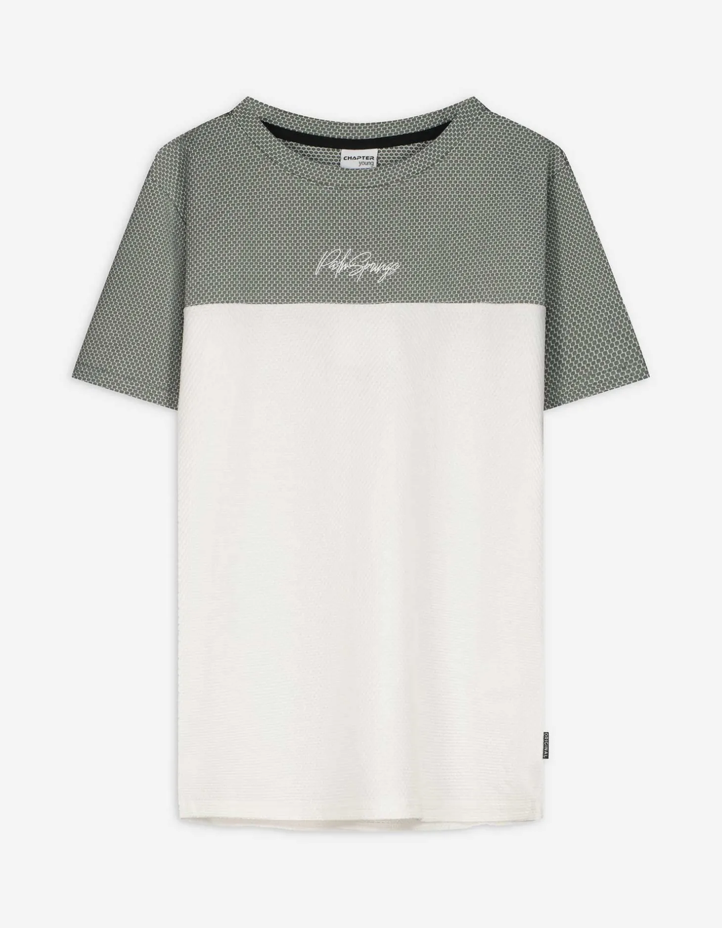 T-shirt - Kleur blokkering - wit
