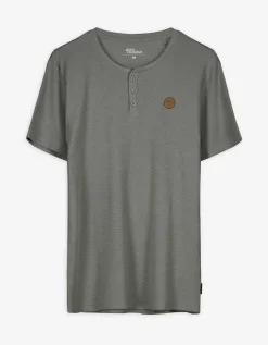 T-shirt - Knoopsluiting - donkergroen