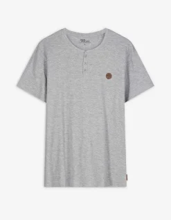 T-shirt - Knoopsluiting - grijs