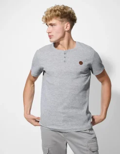 T-shirt - Knoopsluiting - grijs