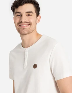 T-shirt - Knoopsluiting - wit