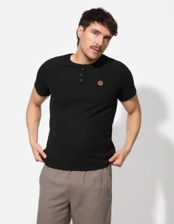 T-shirt - Knoopsluiting - zwart
