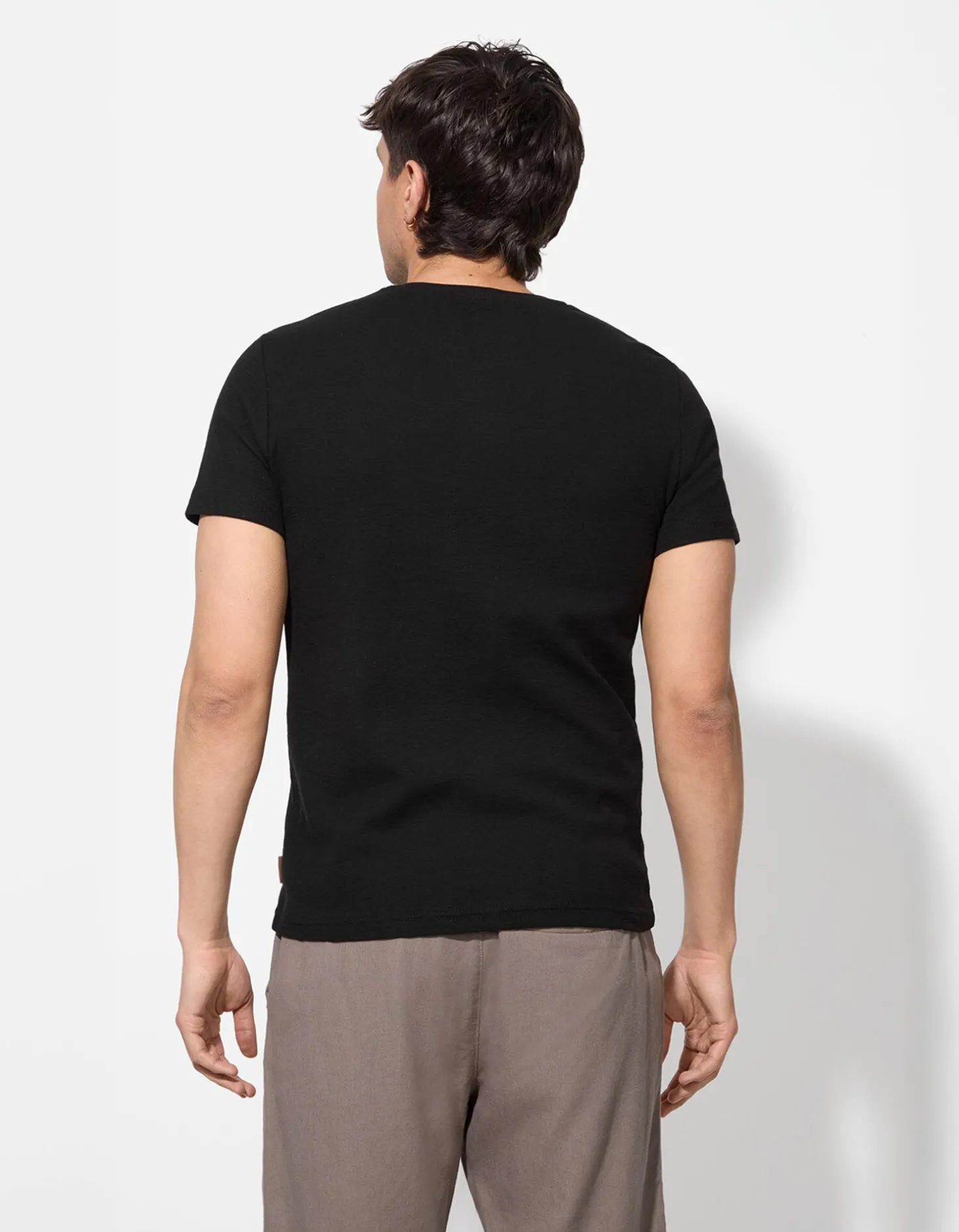 T-shirt - Knoopsluiting - zwart