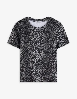 T-shirt - Luipaardprint - lichtgrijs