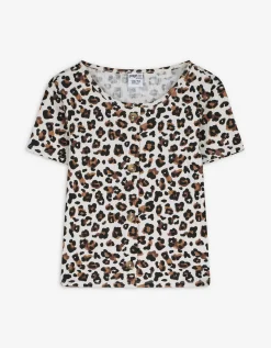 T-shirt - Luipaardprint - wit