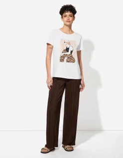 T-shirt - Luipaardprint - wit