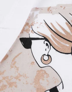 T-shirt - Luipaardprint - wit
