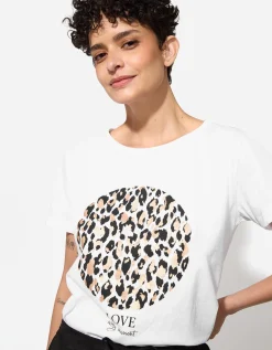 T-shirt - Luipaardprint - wit