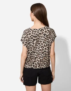 T-shirt - Luipaardprint - wit