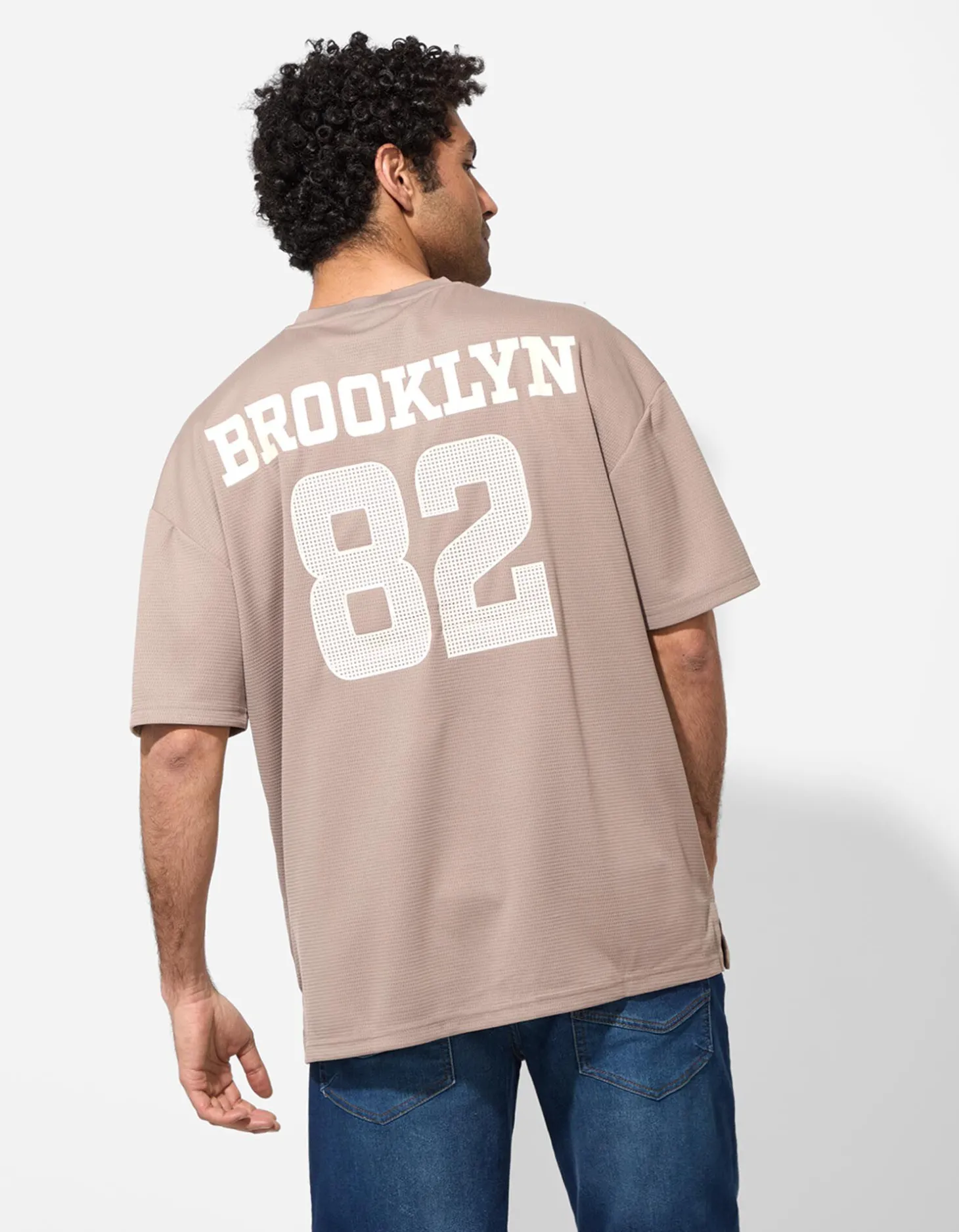 T-shirt - Mesh - lichtbruin