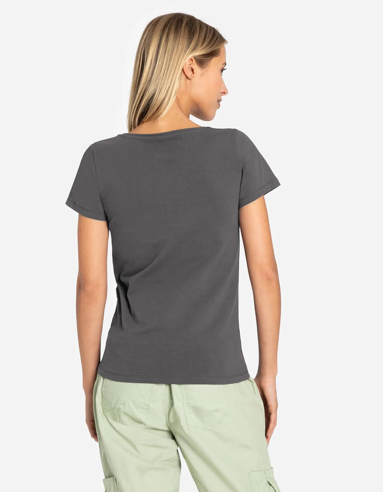 T-shirt - Met stretch - donkergrijs