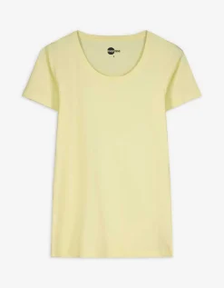 T-shirt - Met stretch - lichtgeel