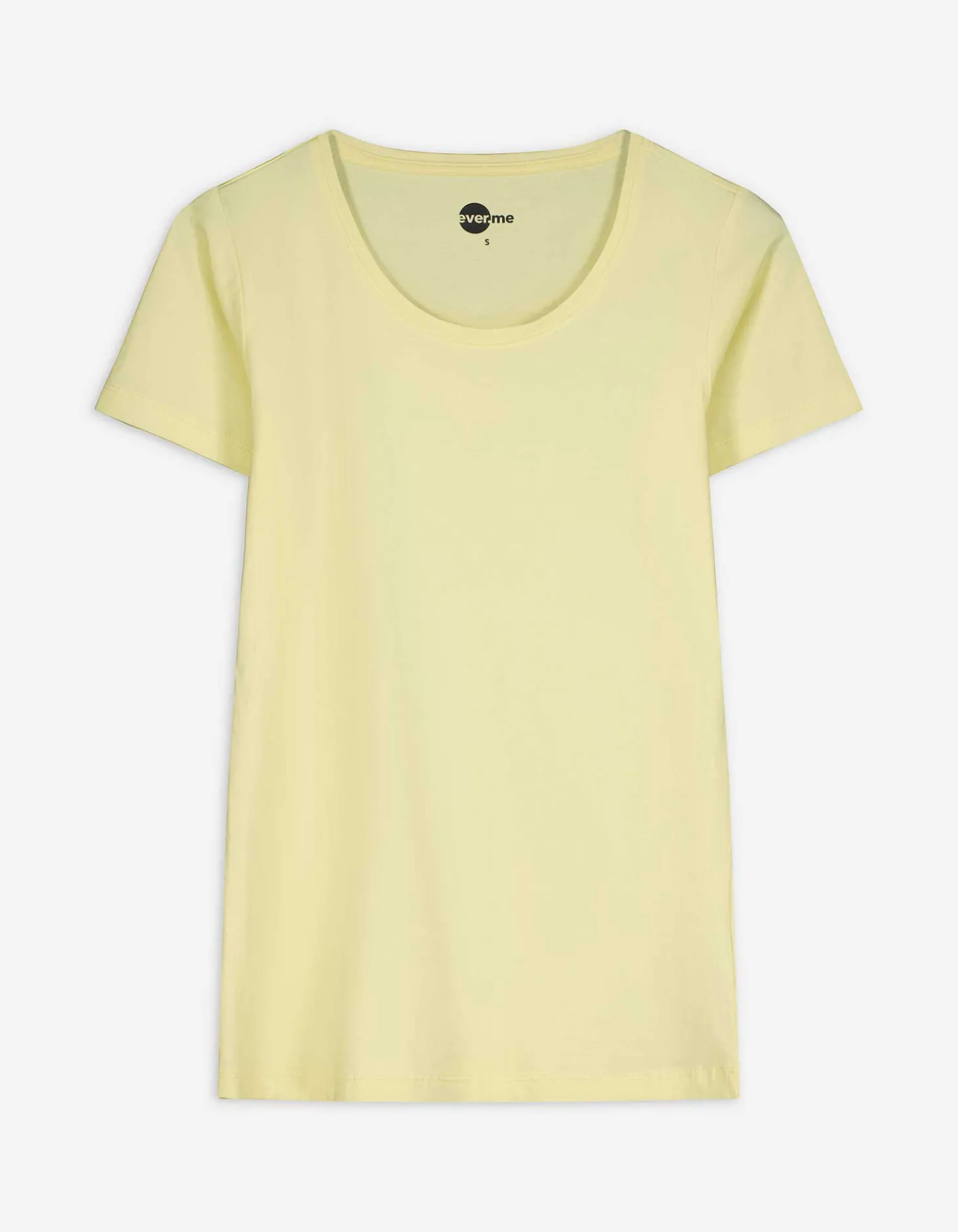 T-shirt - Met stretch - lichtgeel