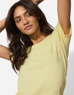 T-shirt - Met stretch - lichtgeel