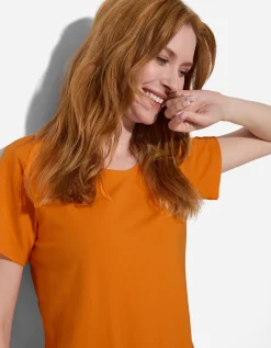 T-shirt - Met stretch - oranje
