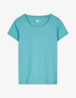 T-shirt - Met stretch - turkoois