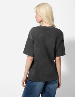 T-shirt - Met studs - donkergrijs