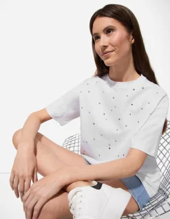T-shirt - Met studs - wit