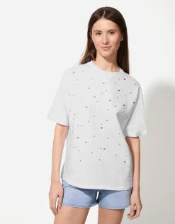 T-shirt - Met studs - wit