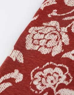 T-shirt - Motief all-over - donkerrood