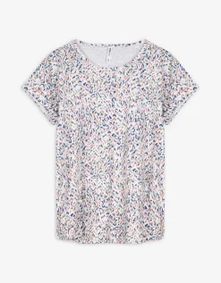 T-shirt - Motief all-over - wit