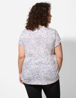 T-shirt - Motief all-over - wit