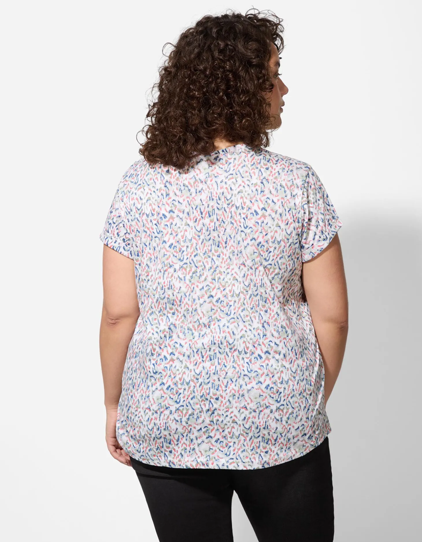 T-shirt - Motief all-over - wit