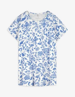 T-shirt - Motief all-over - wit