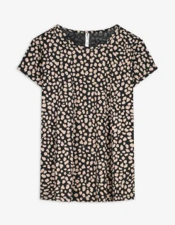 T-shirt - Motief all-over - zwart
