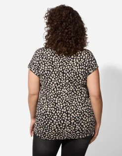 T-shirt - Motief all-over - zwart