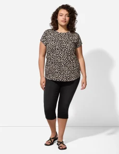 T-shirt - Motief all-over - zwart