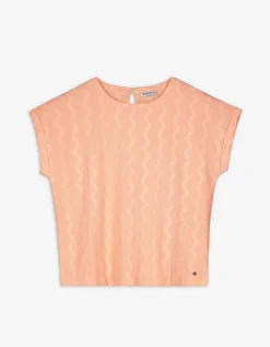 T-shirt - Mouwen met vaste omslag - oranje