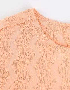T-shirt - Mouwen met vaste omslag - oranje