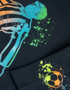 T-shirt - Neonprint - donkerblauw