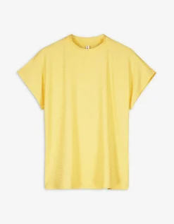 T-shirt - Opstaande kraag - lichtgeel